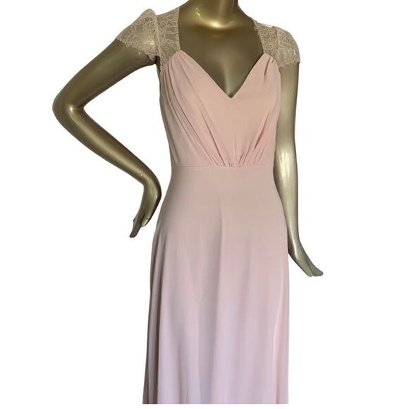 🌸Delicate 🌸chiffon and stretch lace gown size Sm - Picture 2 of 7